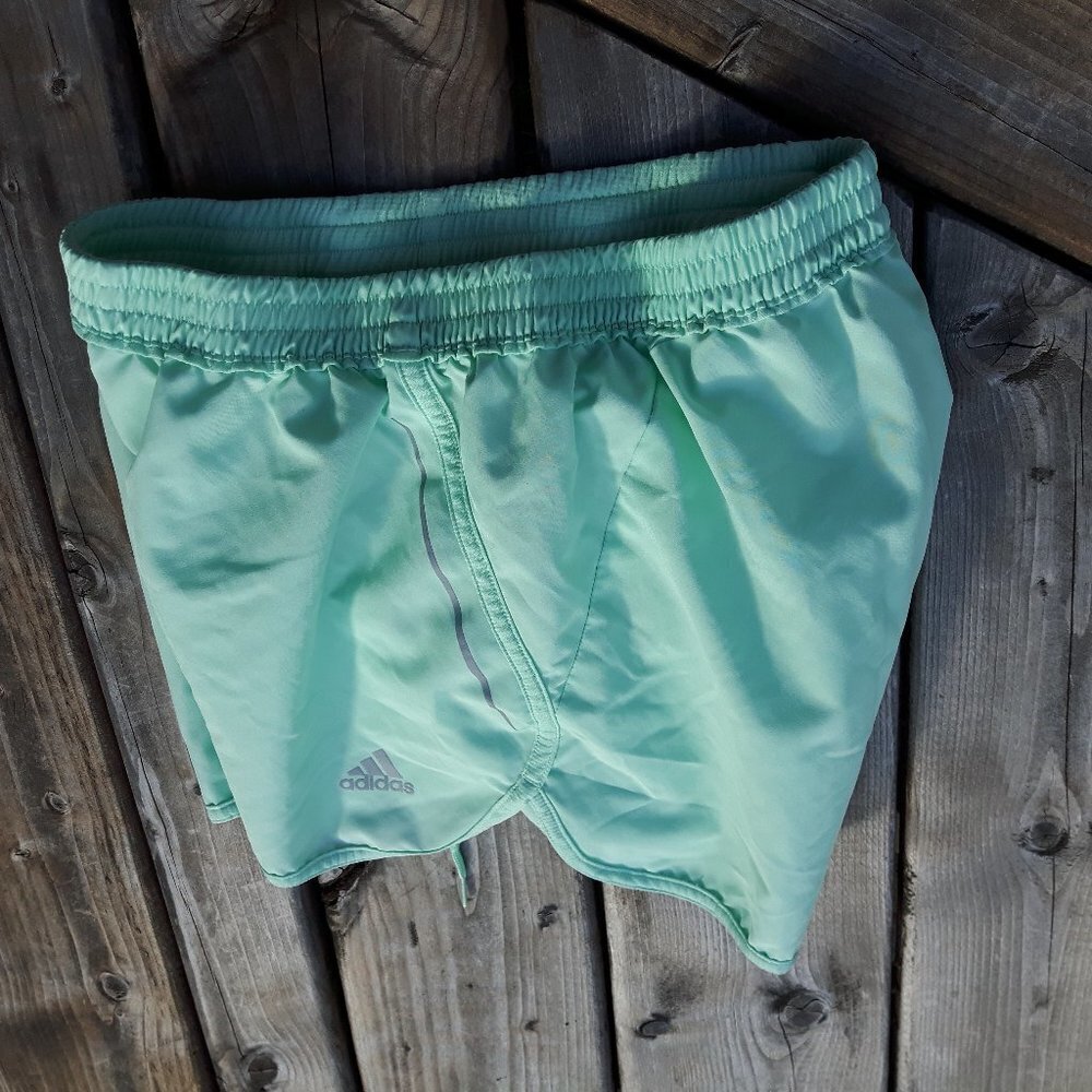 ADIDAS Mint Green Climalite Shorts XS